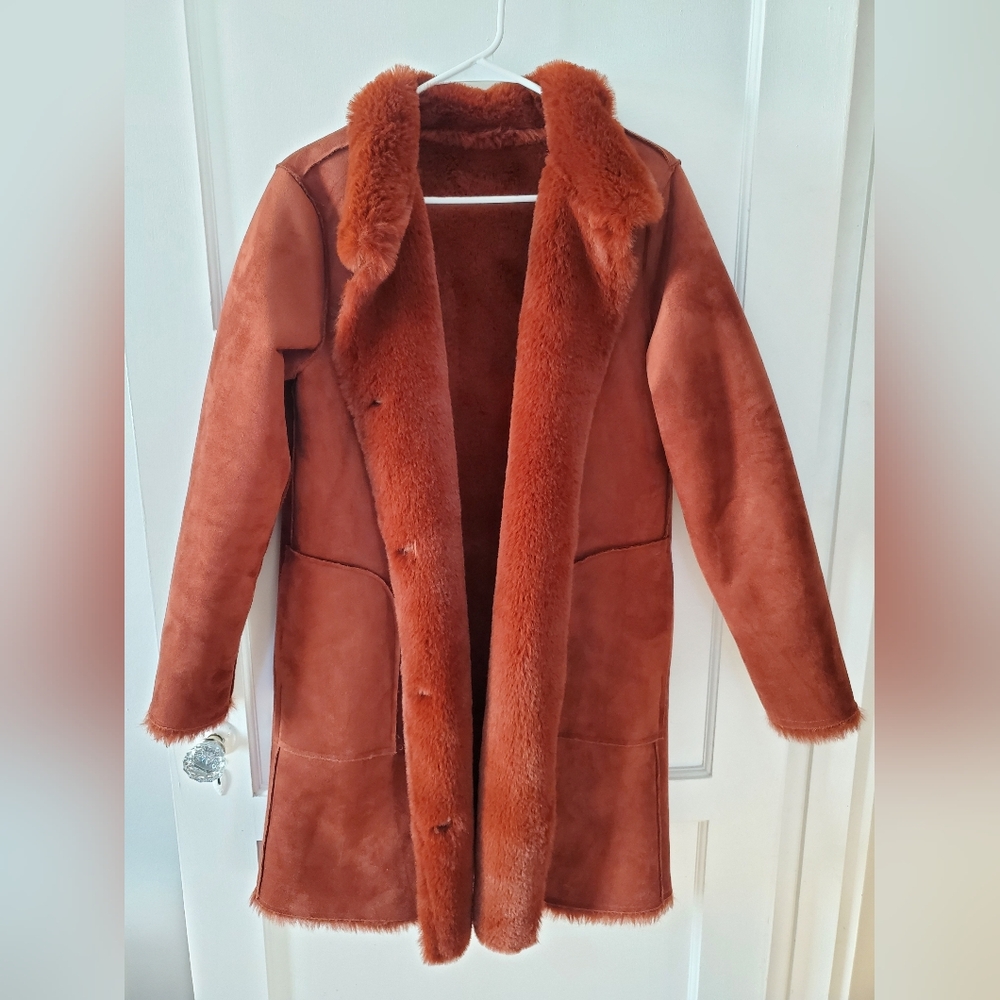 Velvet Mina Lux Faux Fur Reversible Coat - Picture 2 of 9